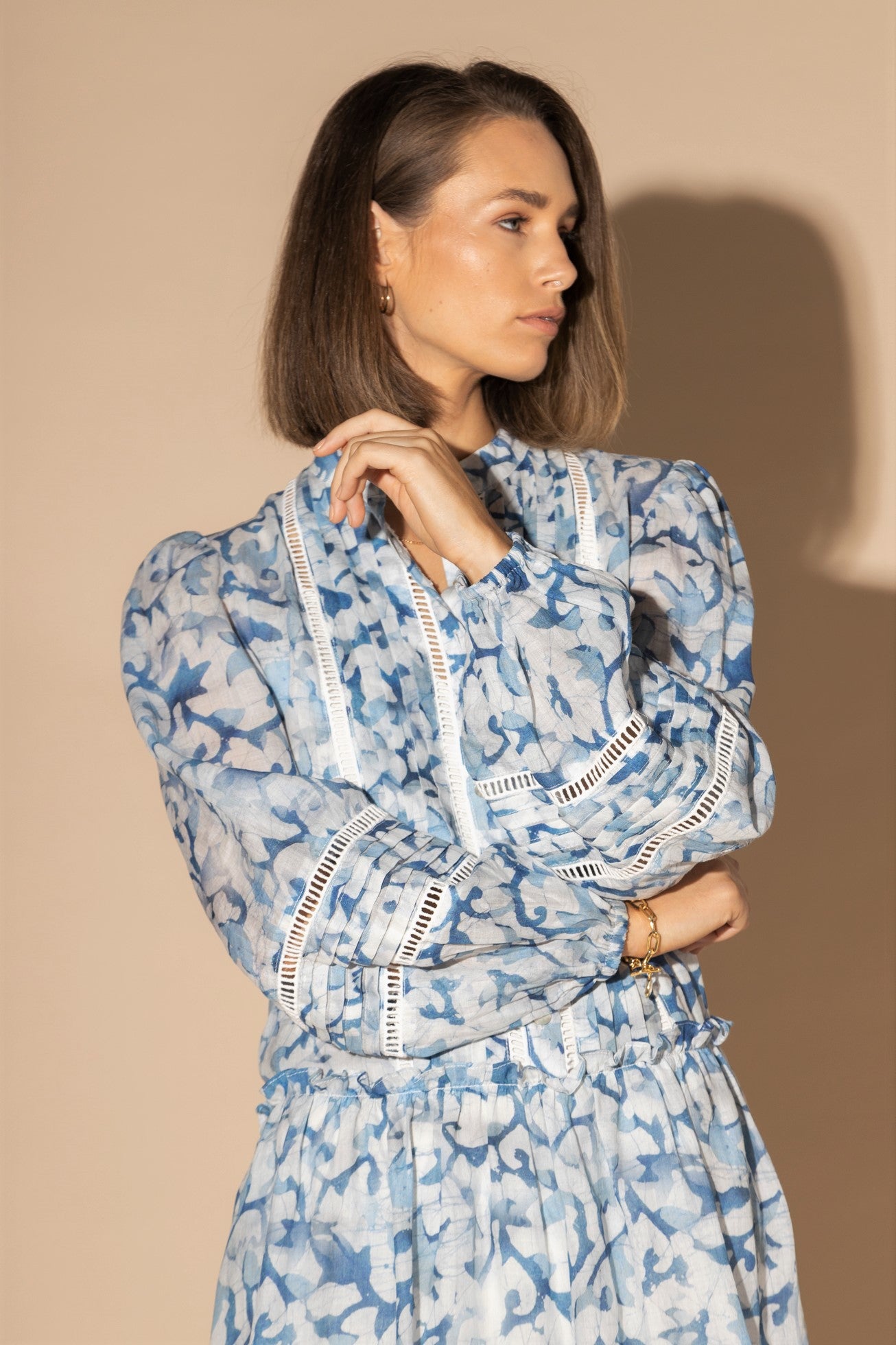 2162L - SKYES LINEN DRESS - BLUE WATER