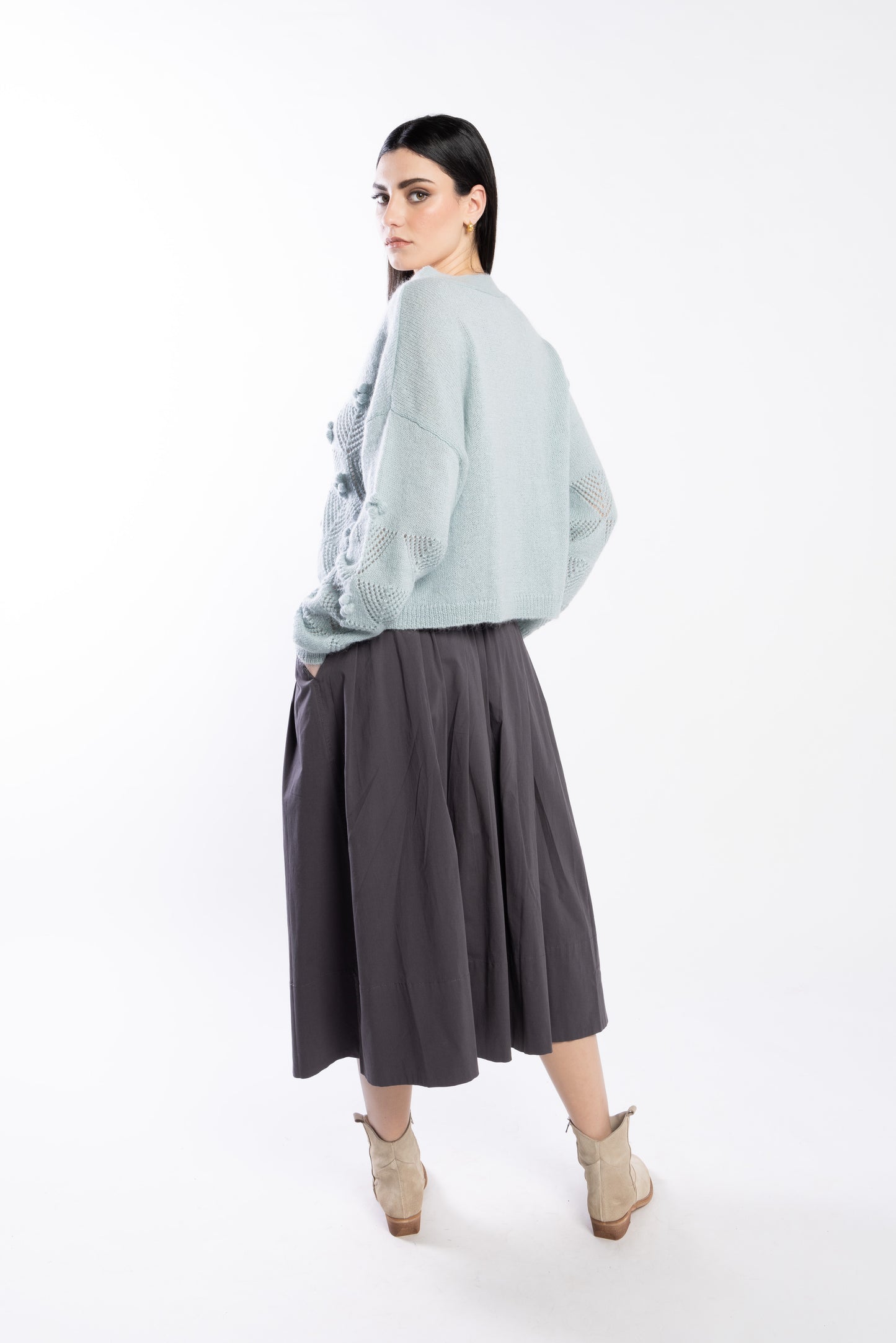 3076L - Thea Cardi - Duck Egg