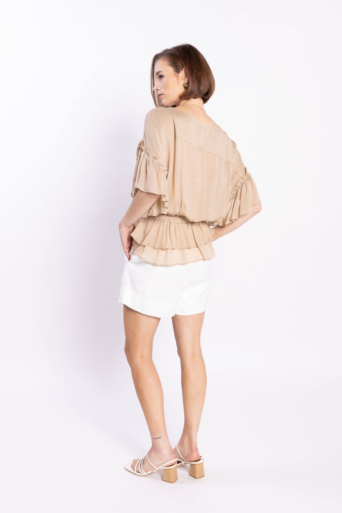 1230L - BROOKE BLOUSE - BEIGE