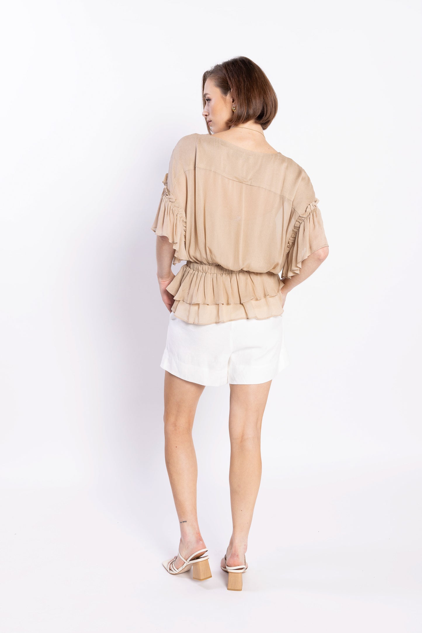 1230L - BROOKE BLOUSE - BEIGE