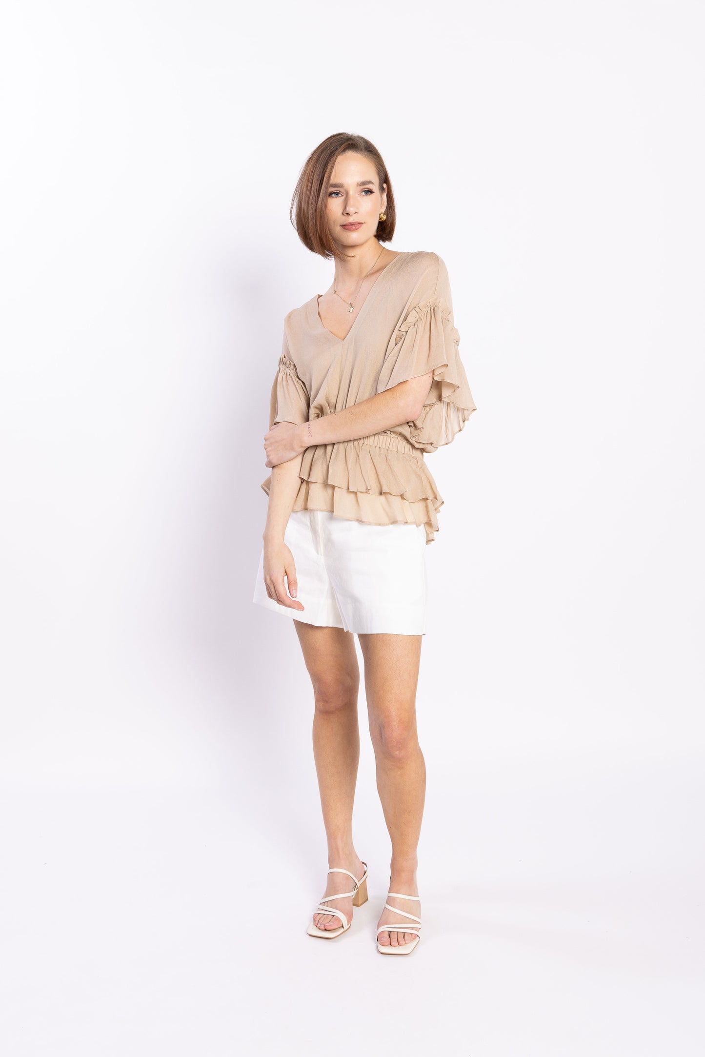 1230L - BROOKE BLOUSE - BEIGE