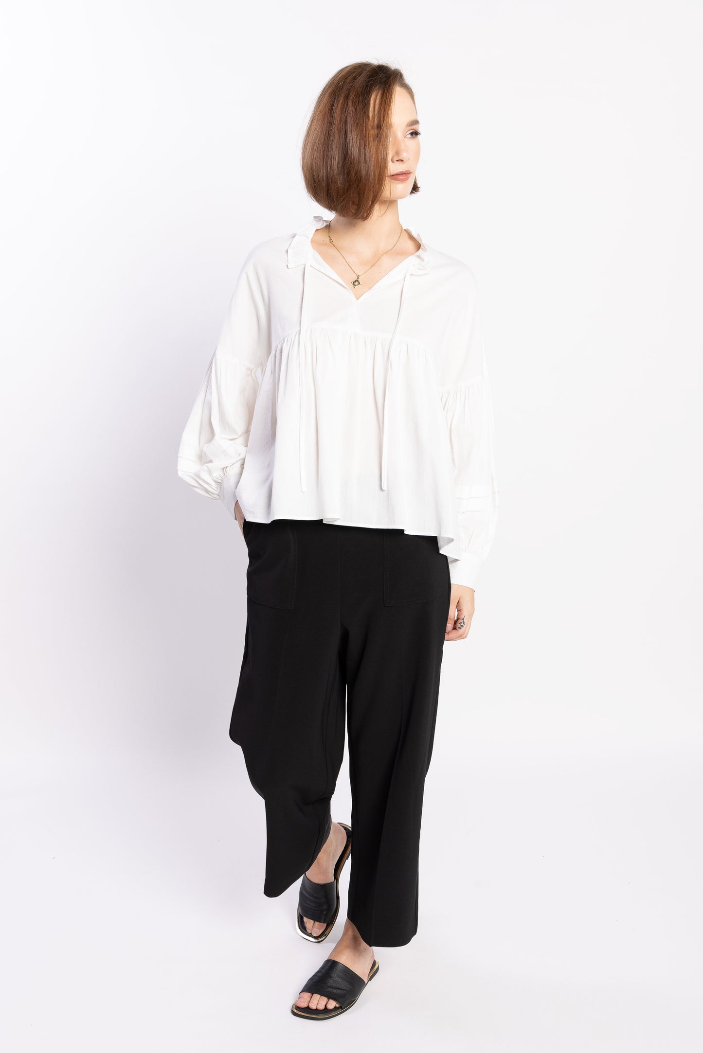 1232L - BEVERLY BLOUSE - IVORY