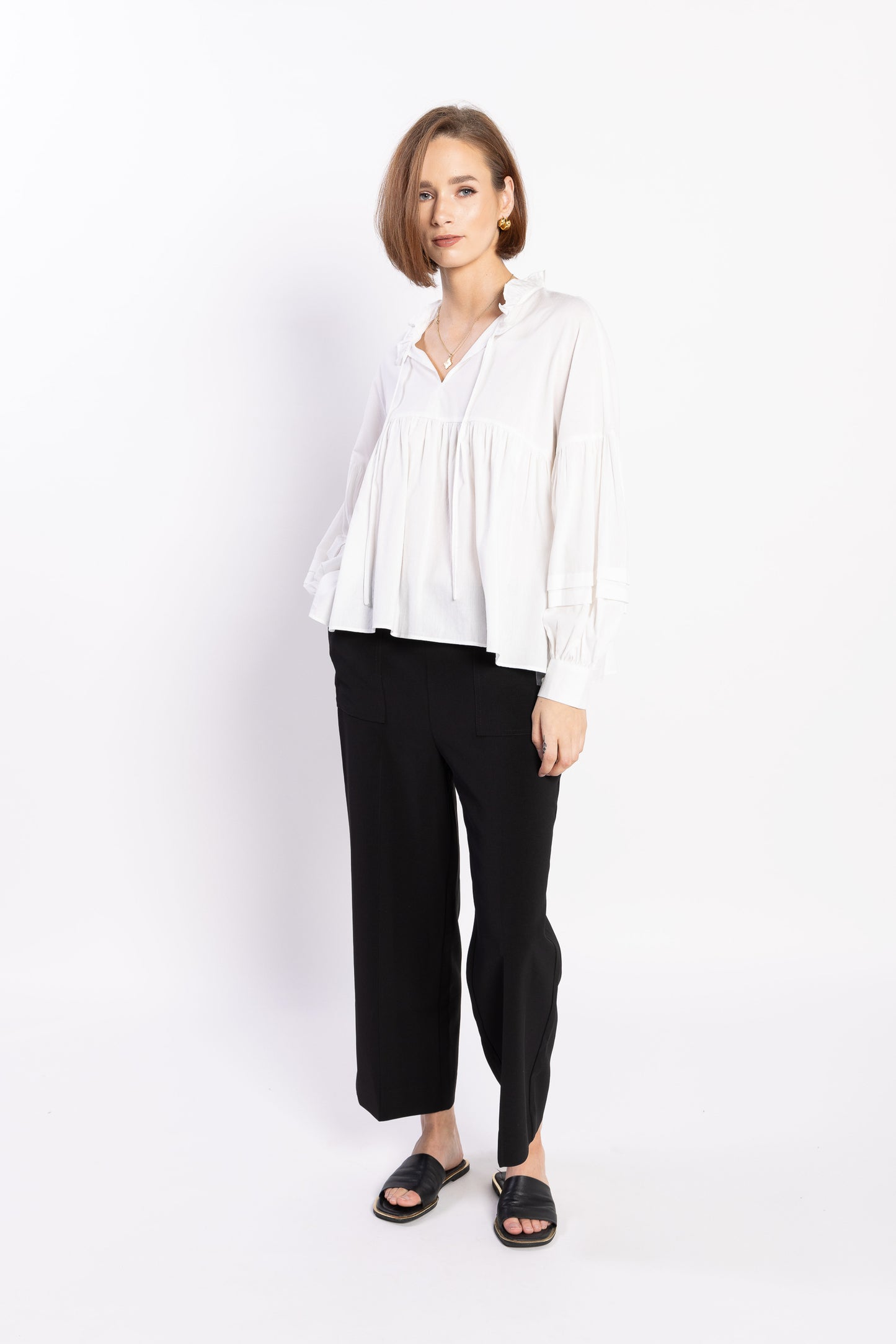 1232L - BEVERLY BLOUSE - IVORY