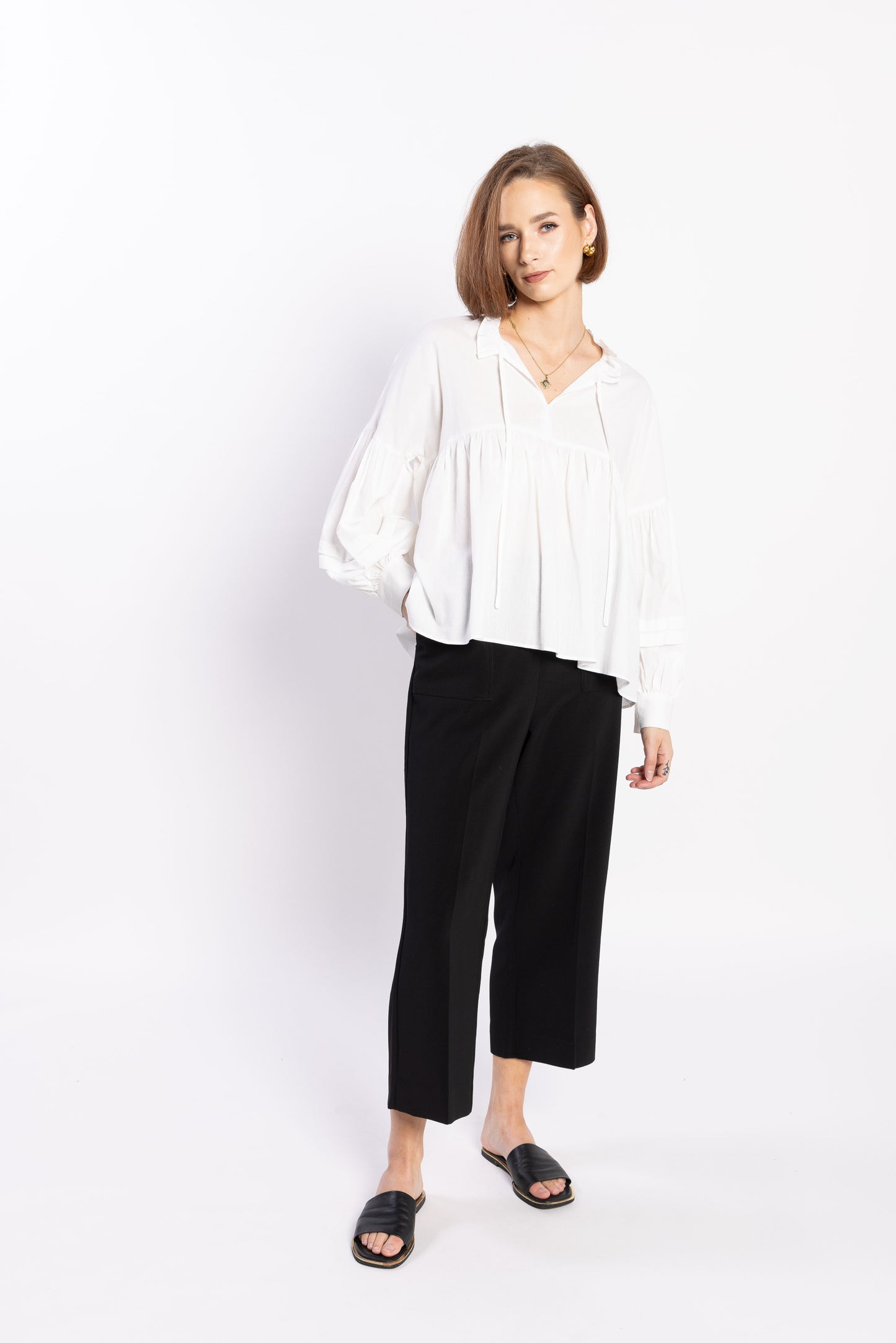 1232L - BEVERLY BLOUSE - IVORY