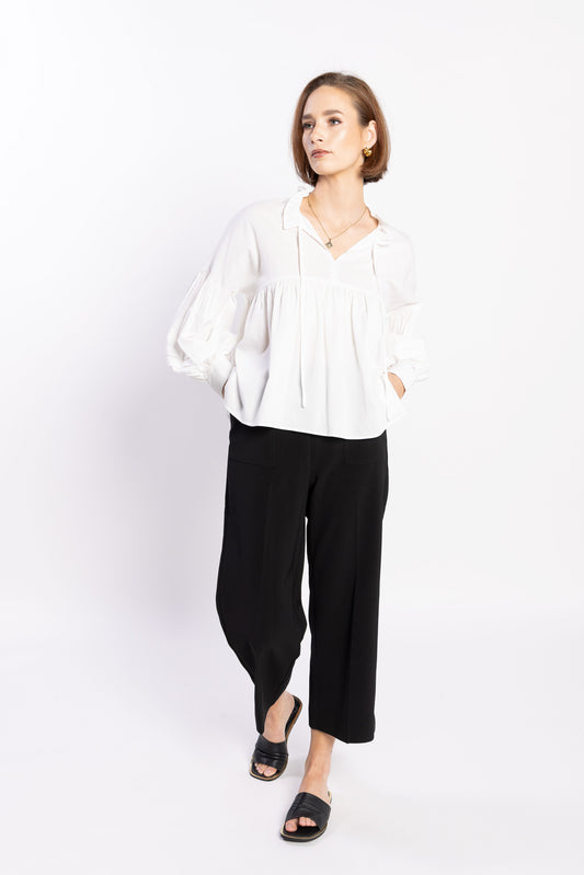 1232L - BEVERLY BLOUSE - IVORY
