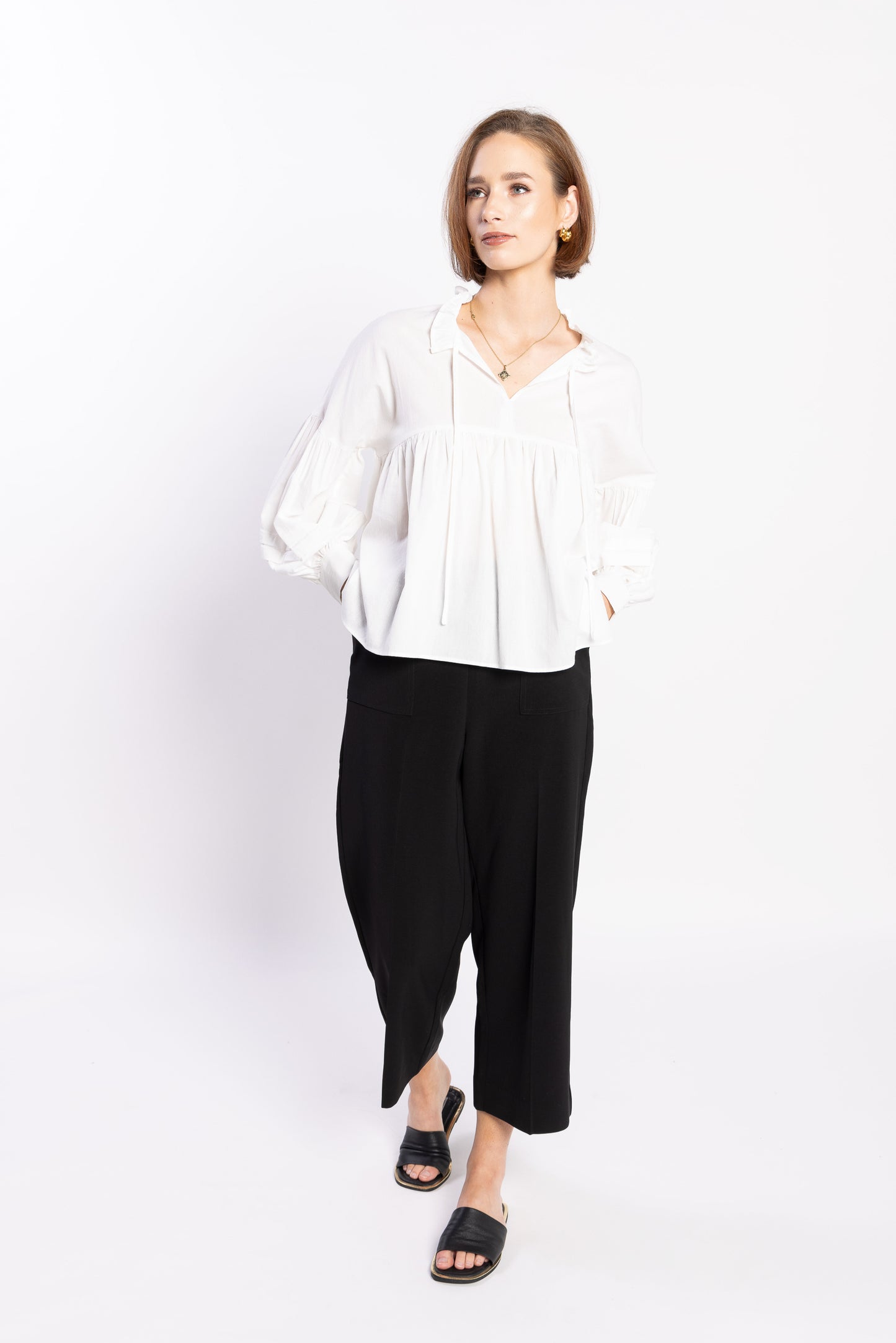 1232L - BEVERLY BLOUSE - IVORY