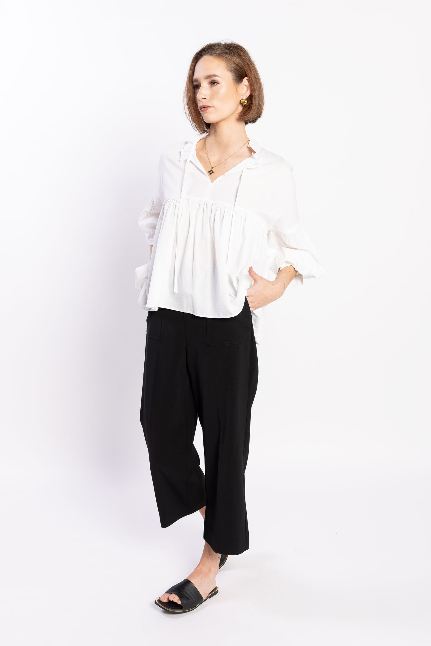 1232L - BEVERLY BLOUSE - IVORY