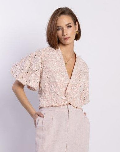 1288L - Tilly Top - Pink Anglaise