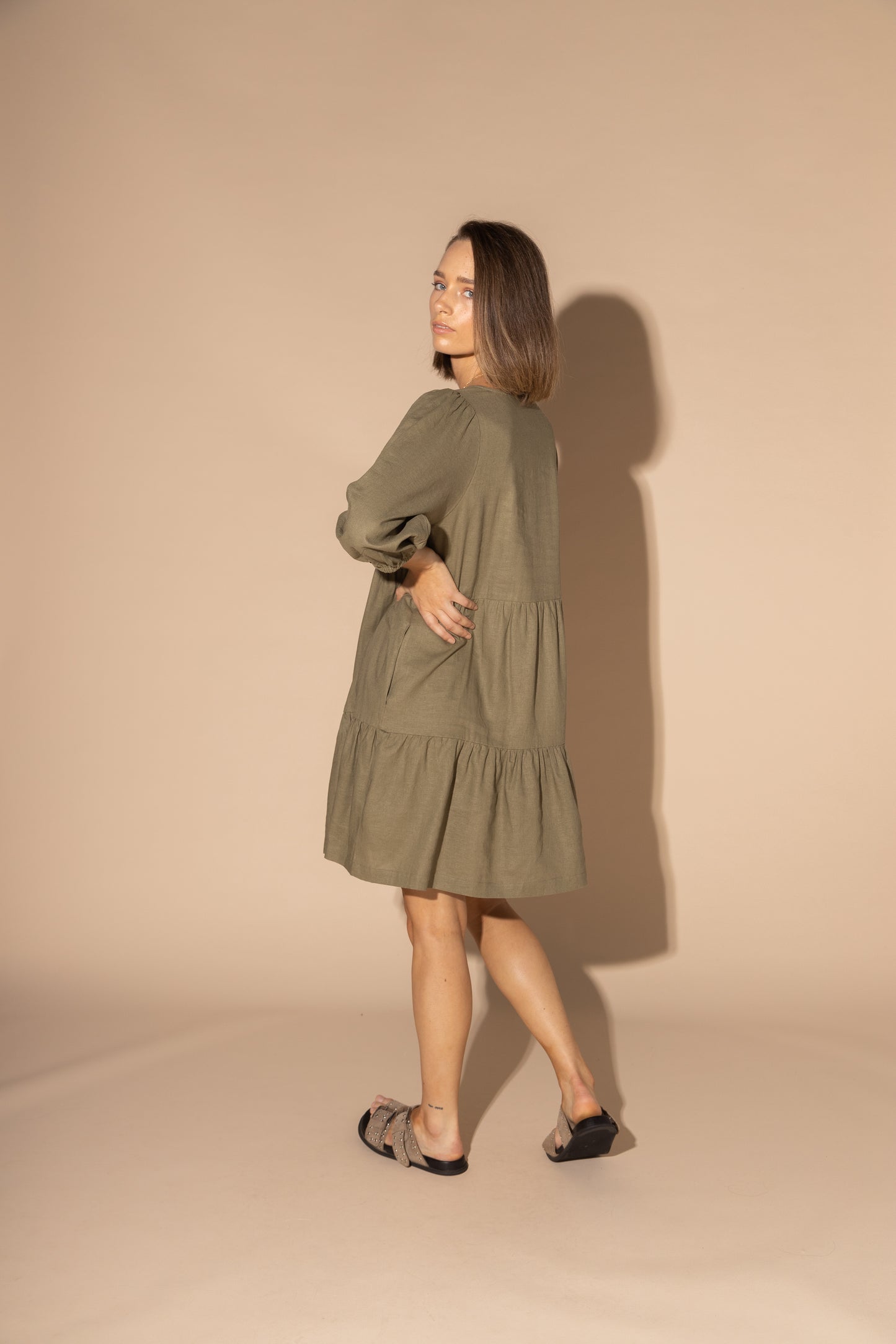 2127L - PAYTON DRESS - OLIVE