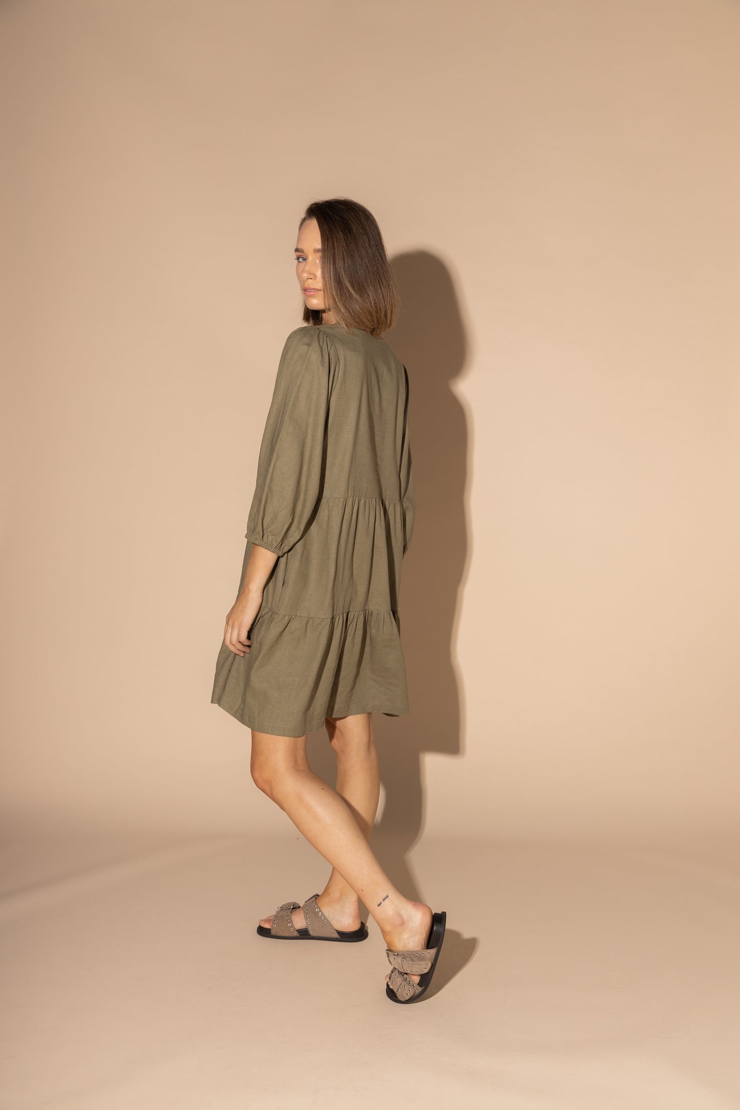 2127L - PAYTON DRESS - OLIVE