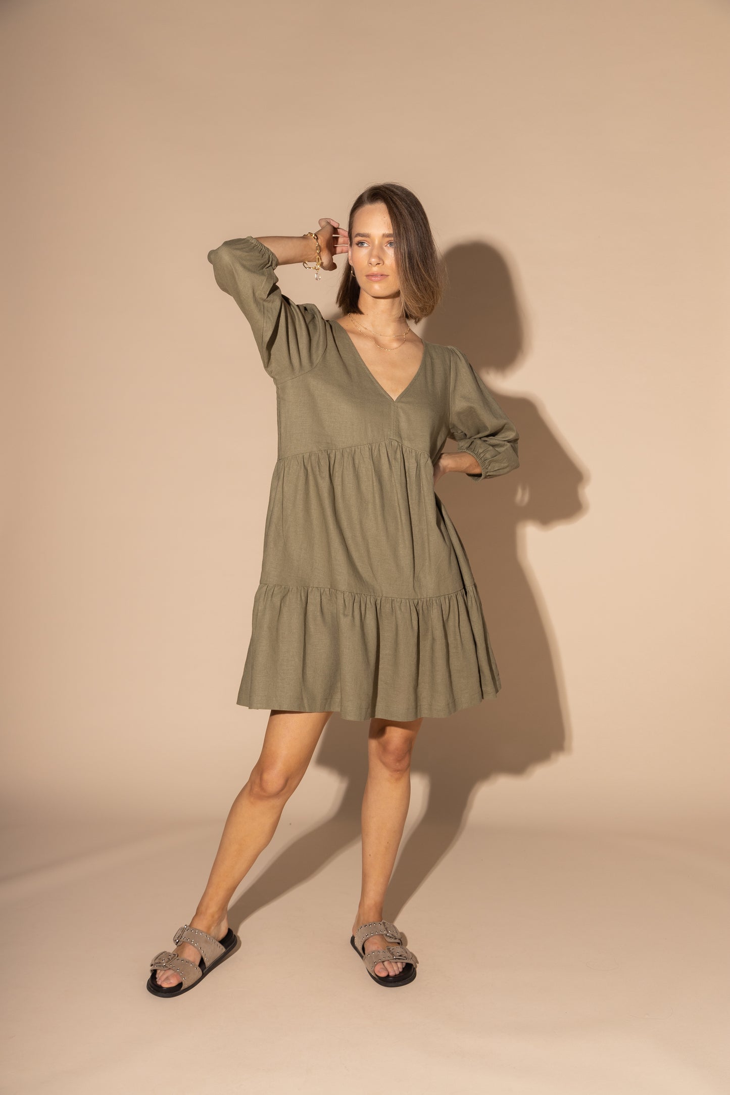 2127L - PAYTON DRESS - OLIVE