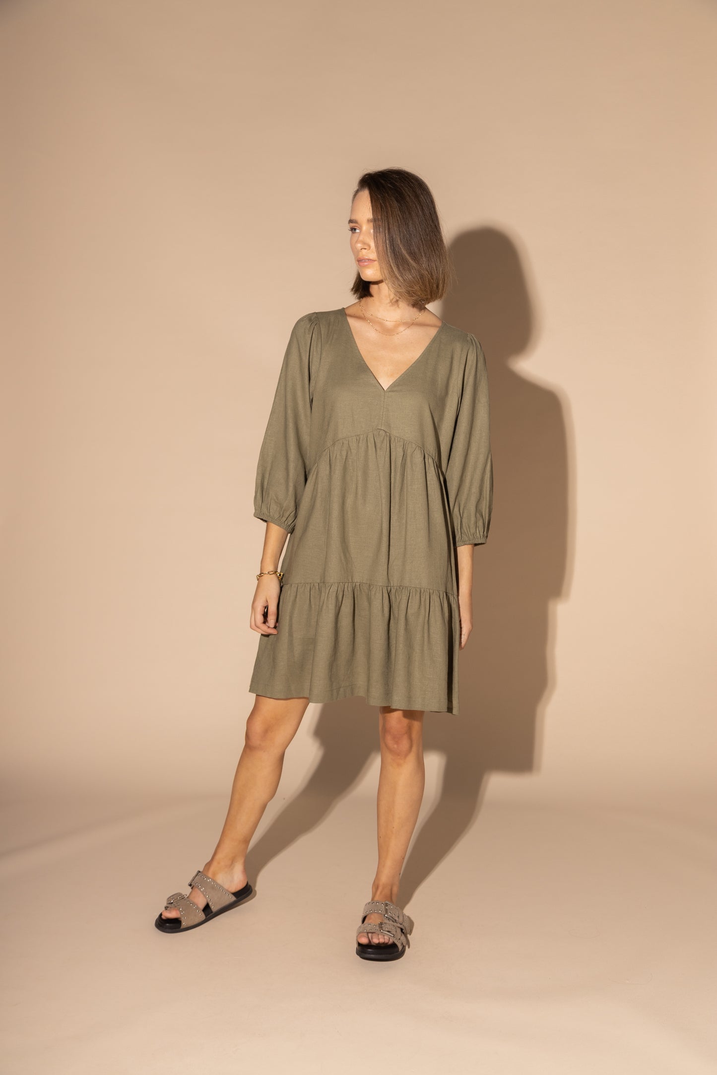 2127L - PAYTON DRESS - OLIVE