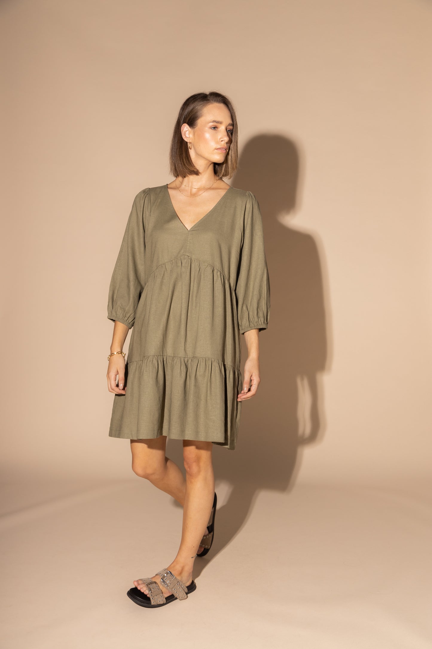 2127L - PAYTON DRESS - OLIVE