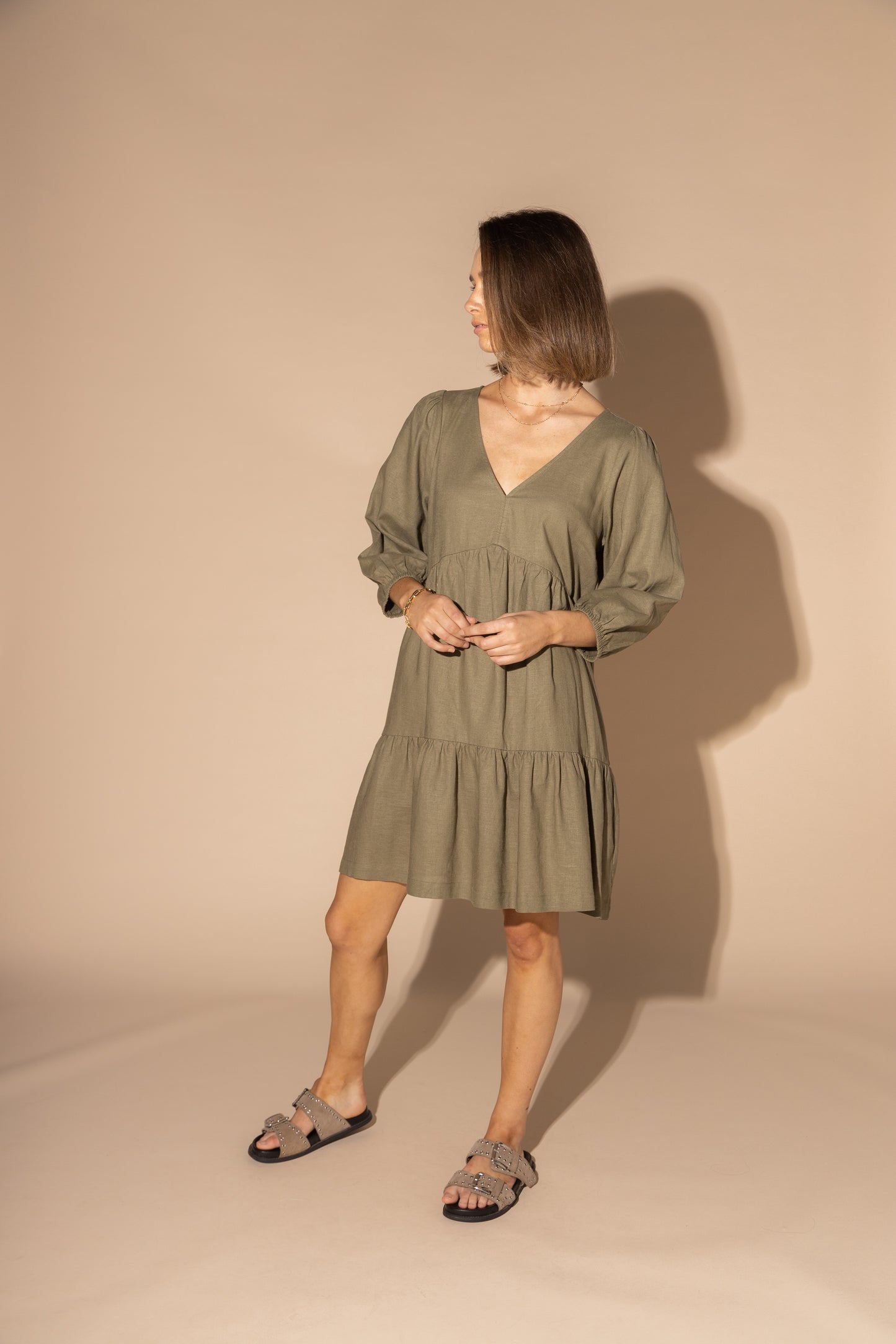 2127L - PAYTON DRESS - OLIVE