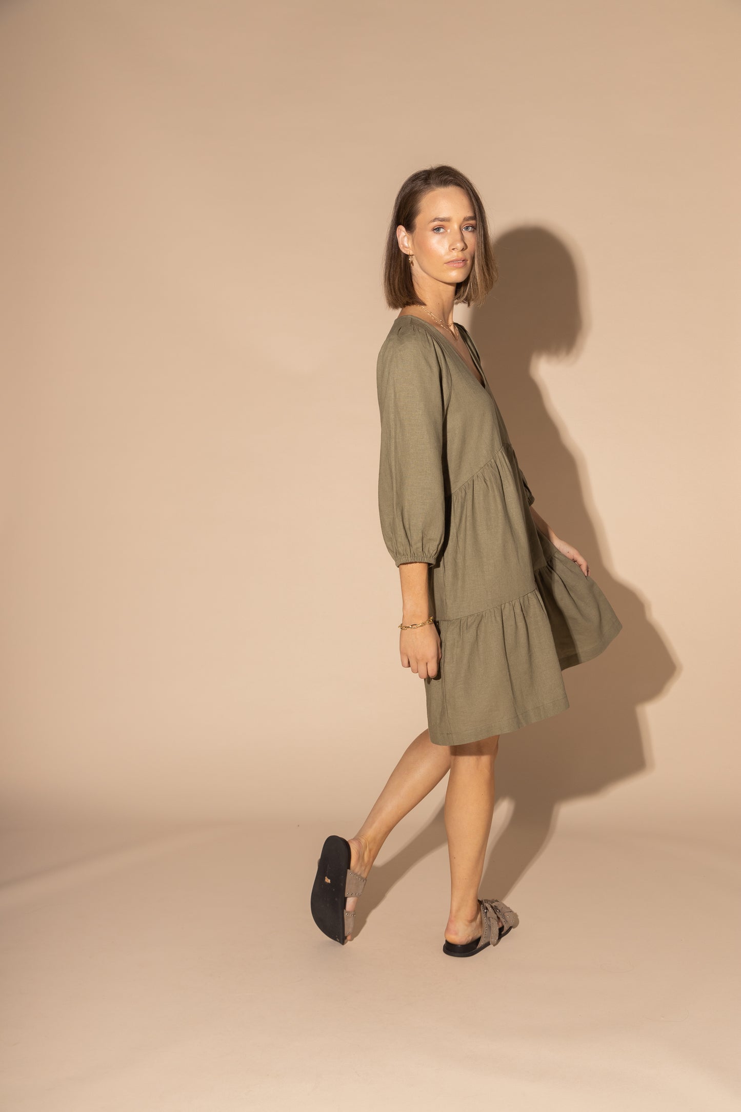 2127L - PAYTON DRESS - OLIVE