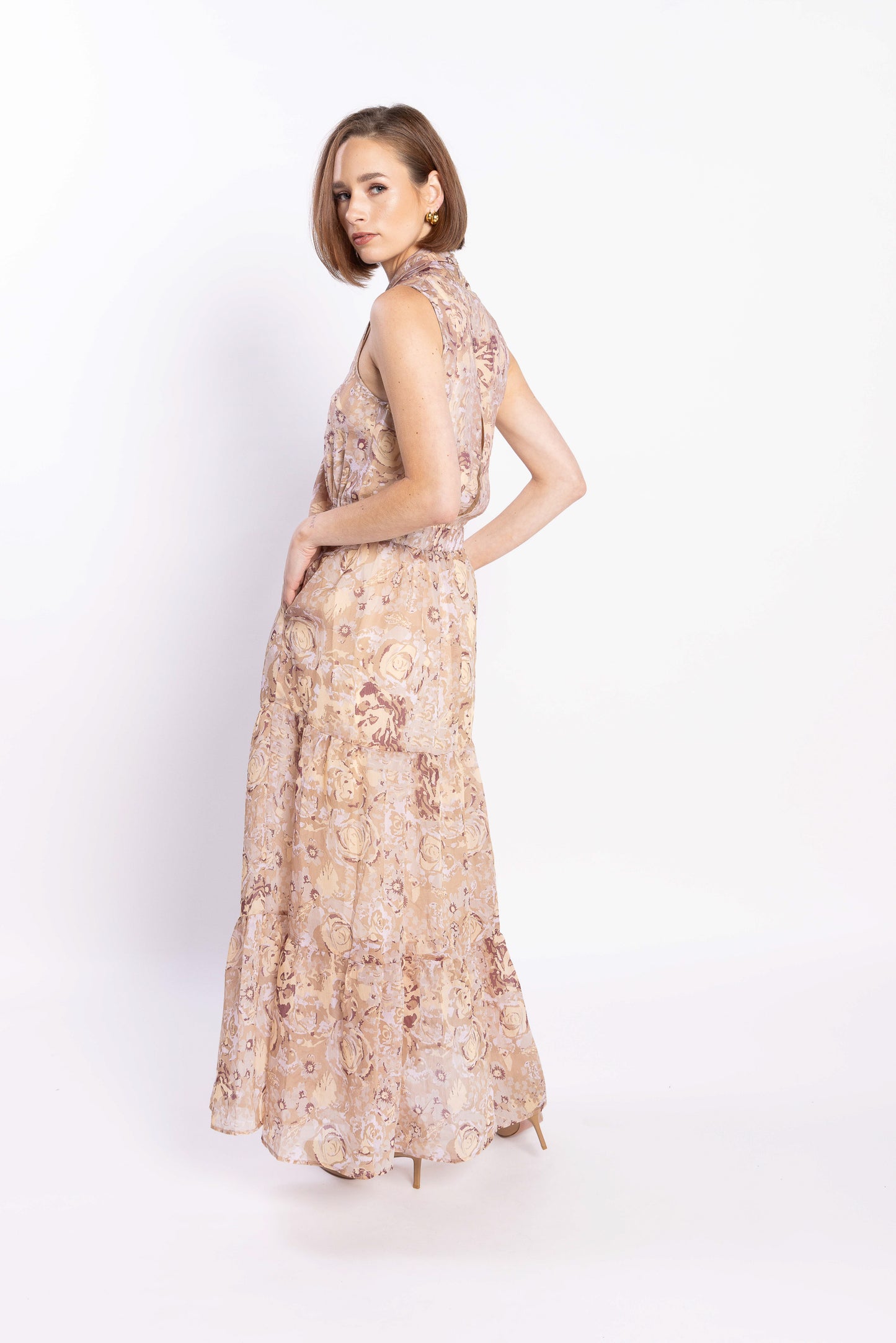 2145L - MELROSE DRESS - GOLD ROSE