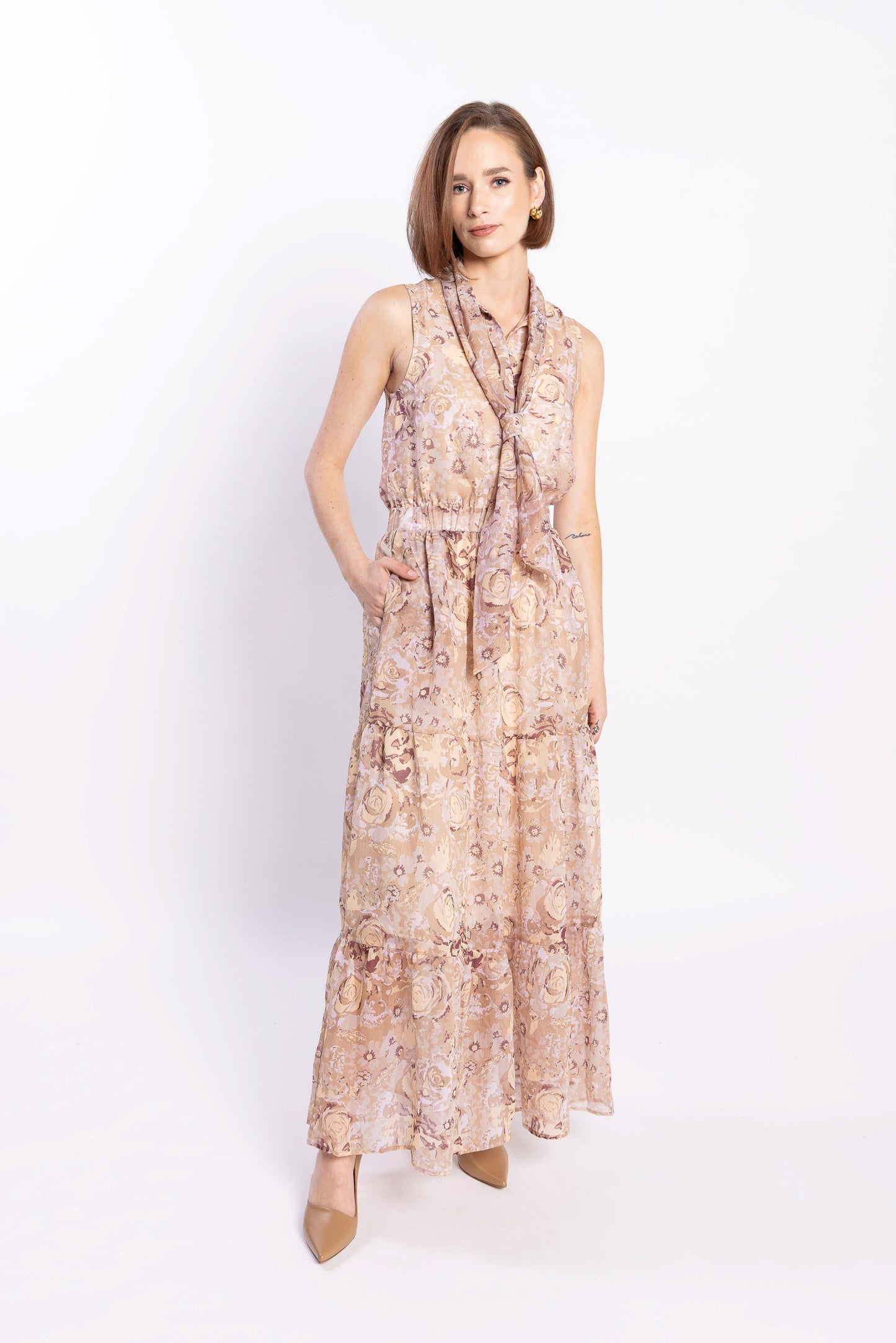 2145L - MELROSE DRESS - GOLD ROSE