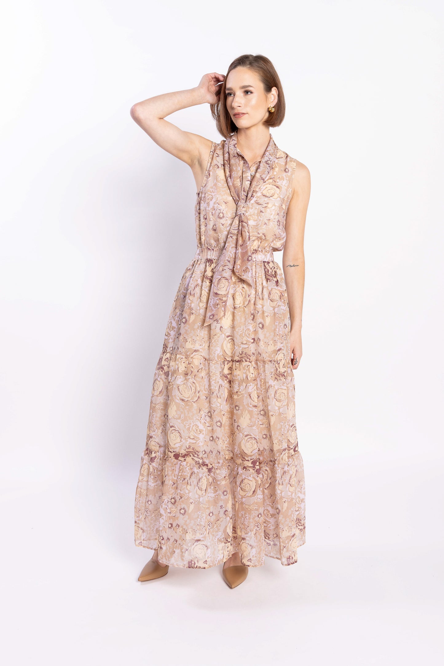 2145L - MELROSE DRESS - GOLD ROSE