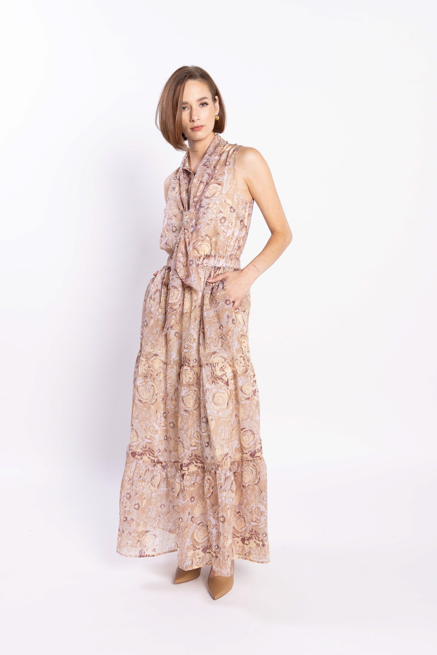 2145L - MELROSE DRESS - GOLD ROSE