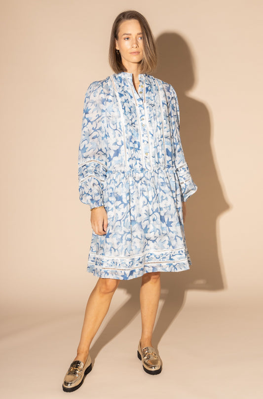 2162L - SKYES LINEN DRESS - BLUE WATER