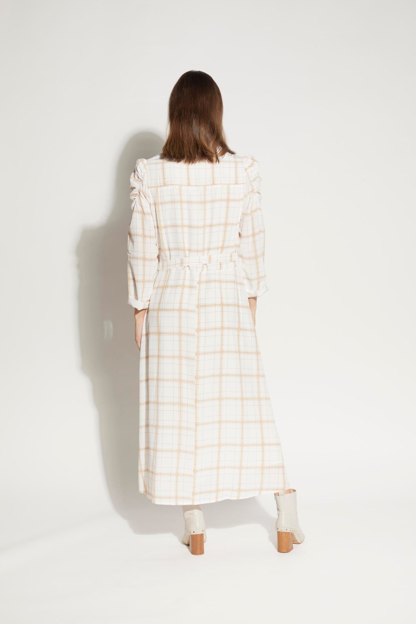 2180L - Camille Dress - Waffle Check