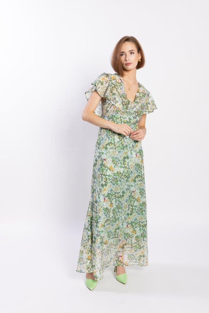 2196L - Flutter Dress - Green Meadow