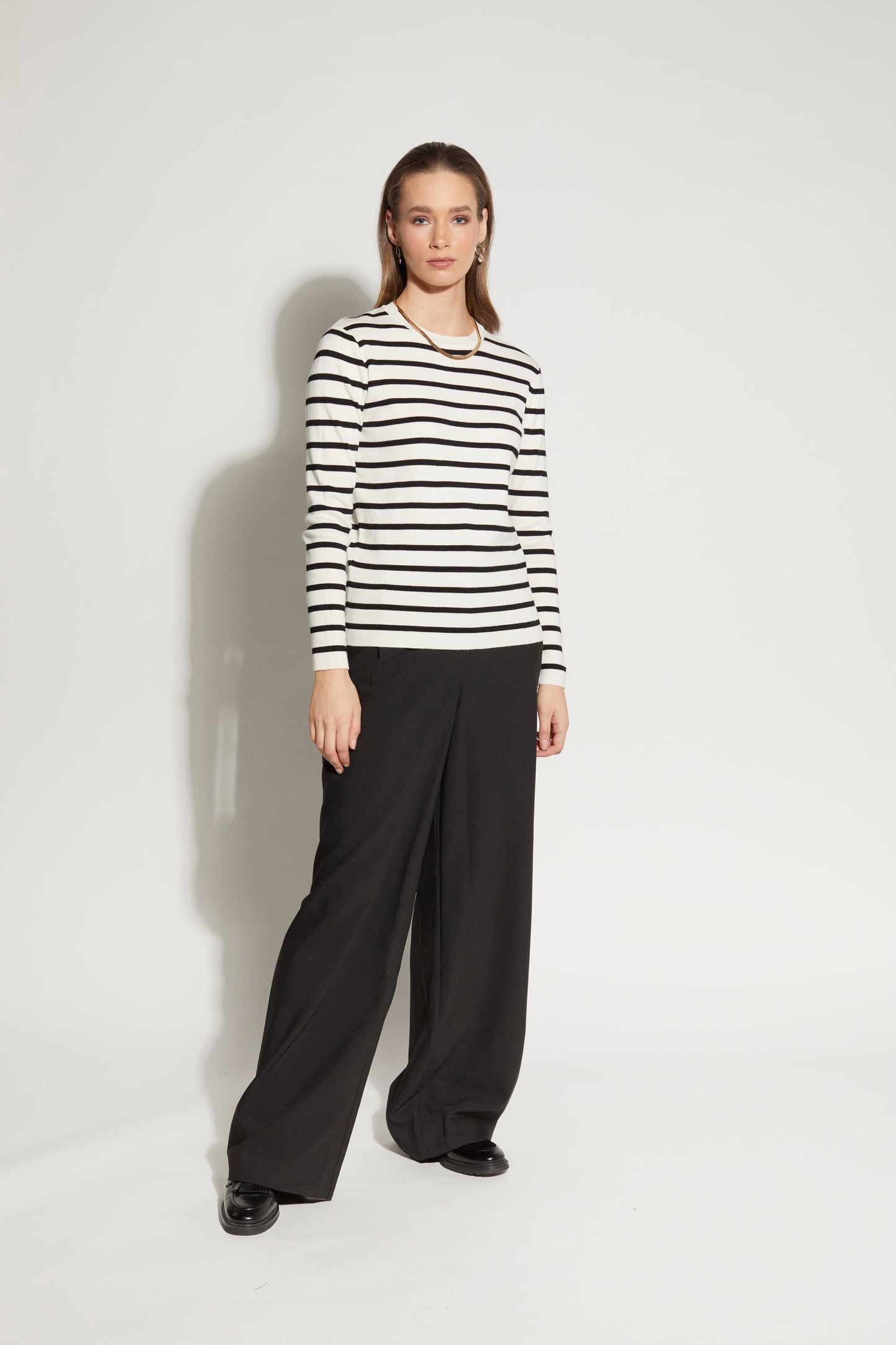 3062L - Mime Sweater - White/Black Stripe