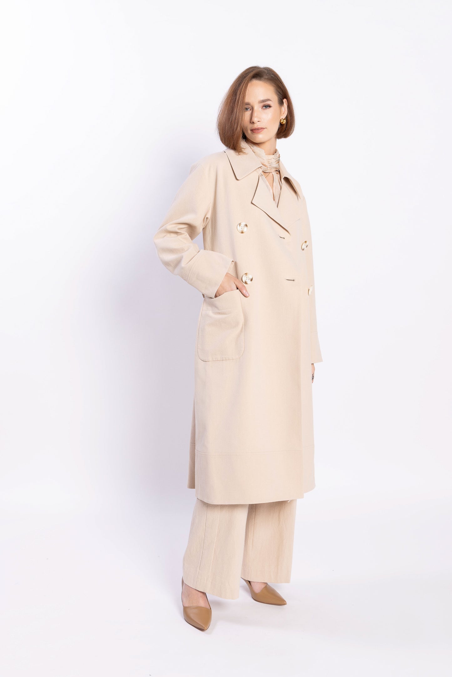 5049L - RIDGE TRENCH COAT - TAUPE