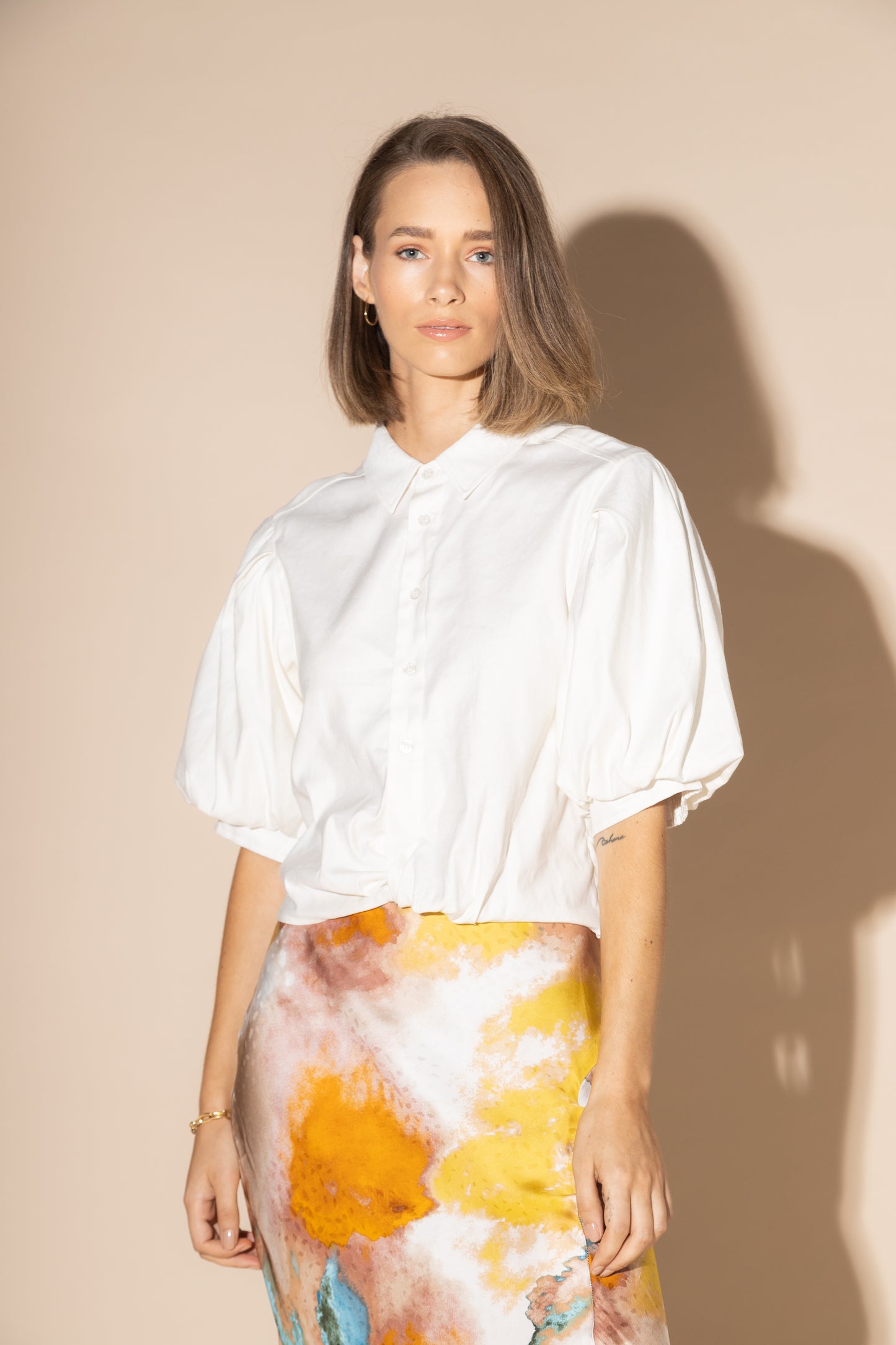 6047L - SILKEN SKIRT - WATER COLOUR