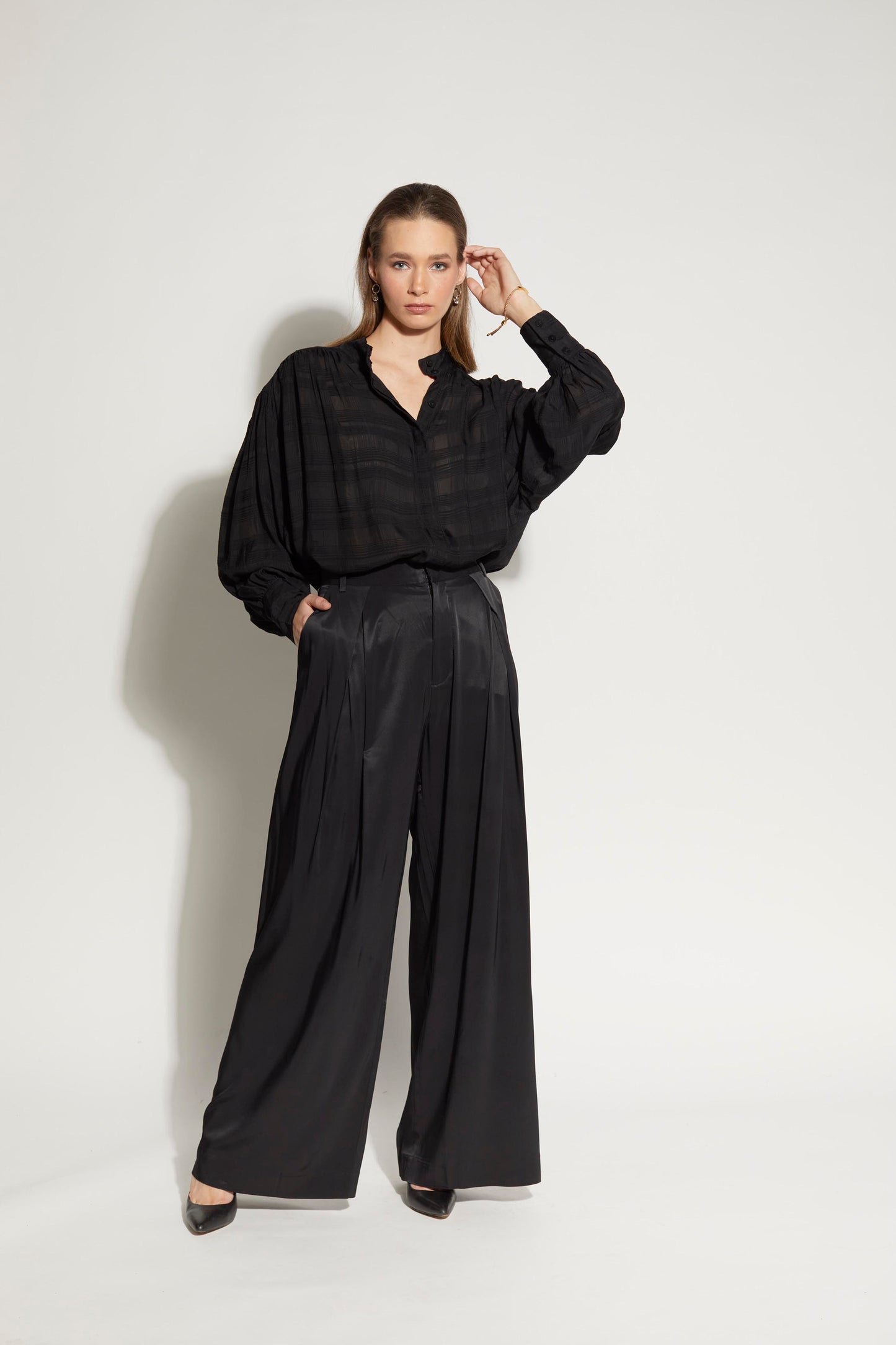 4051L - Bond Pant - Black Satin