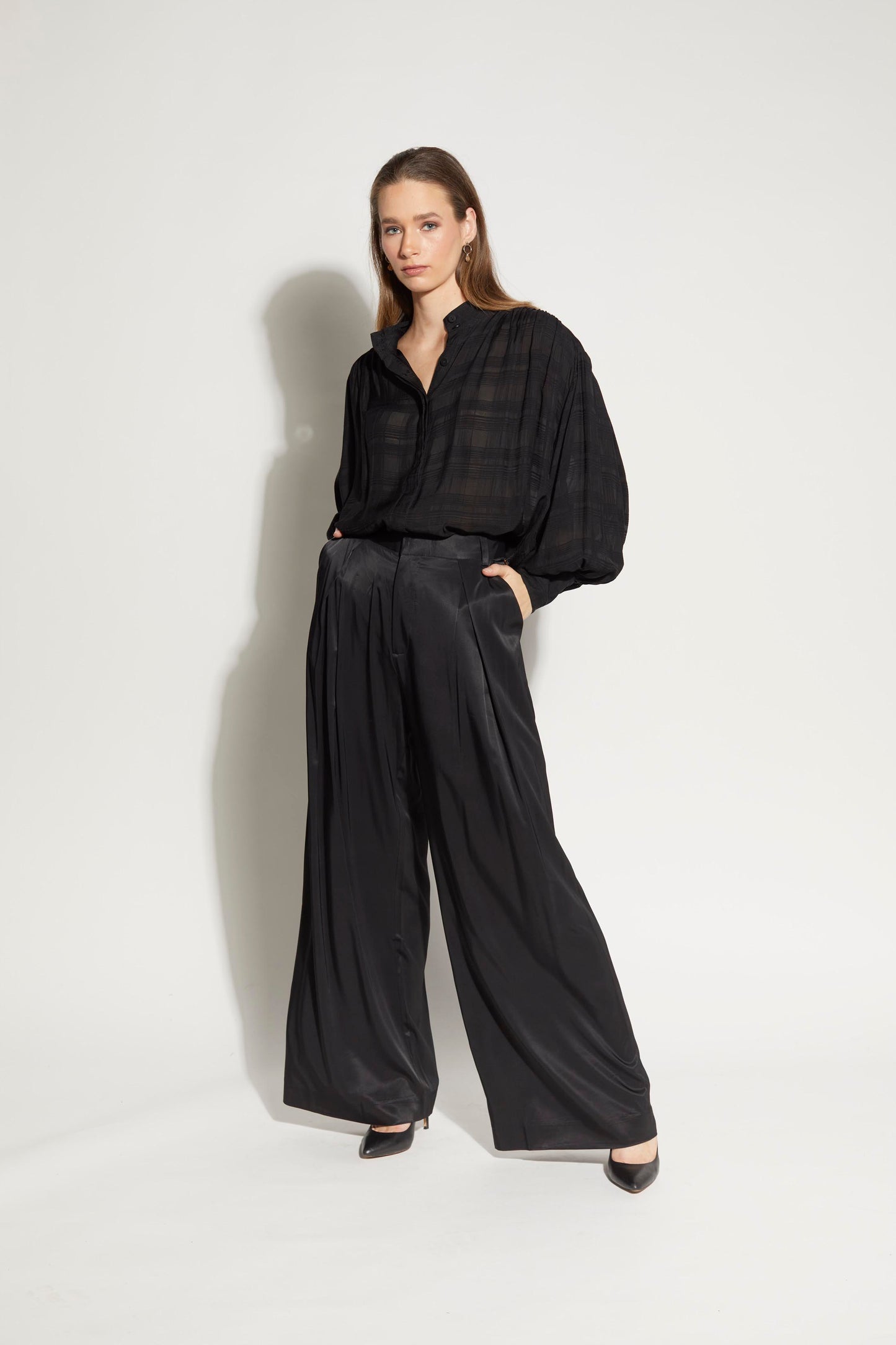 4051L - Bond Pant - Black Satin