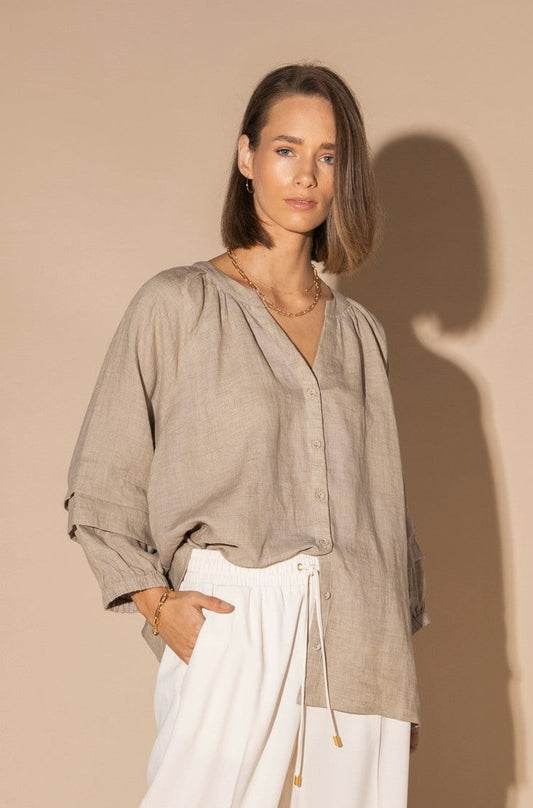 1201L - FROND BLOUSE - NATURAL