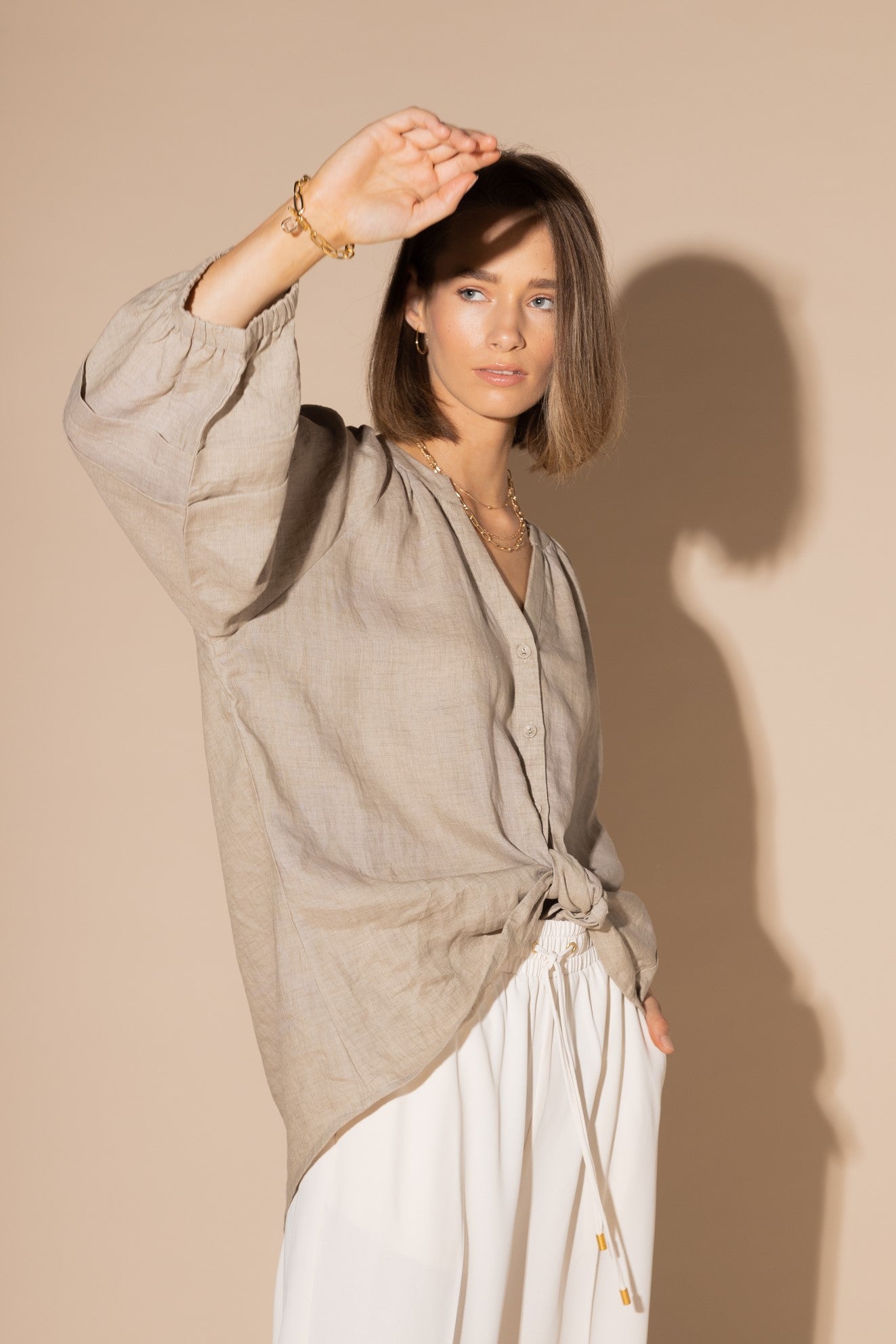 1201L - FROND BLOUSE - NATURAL