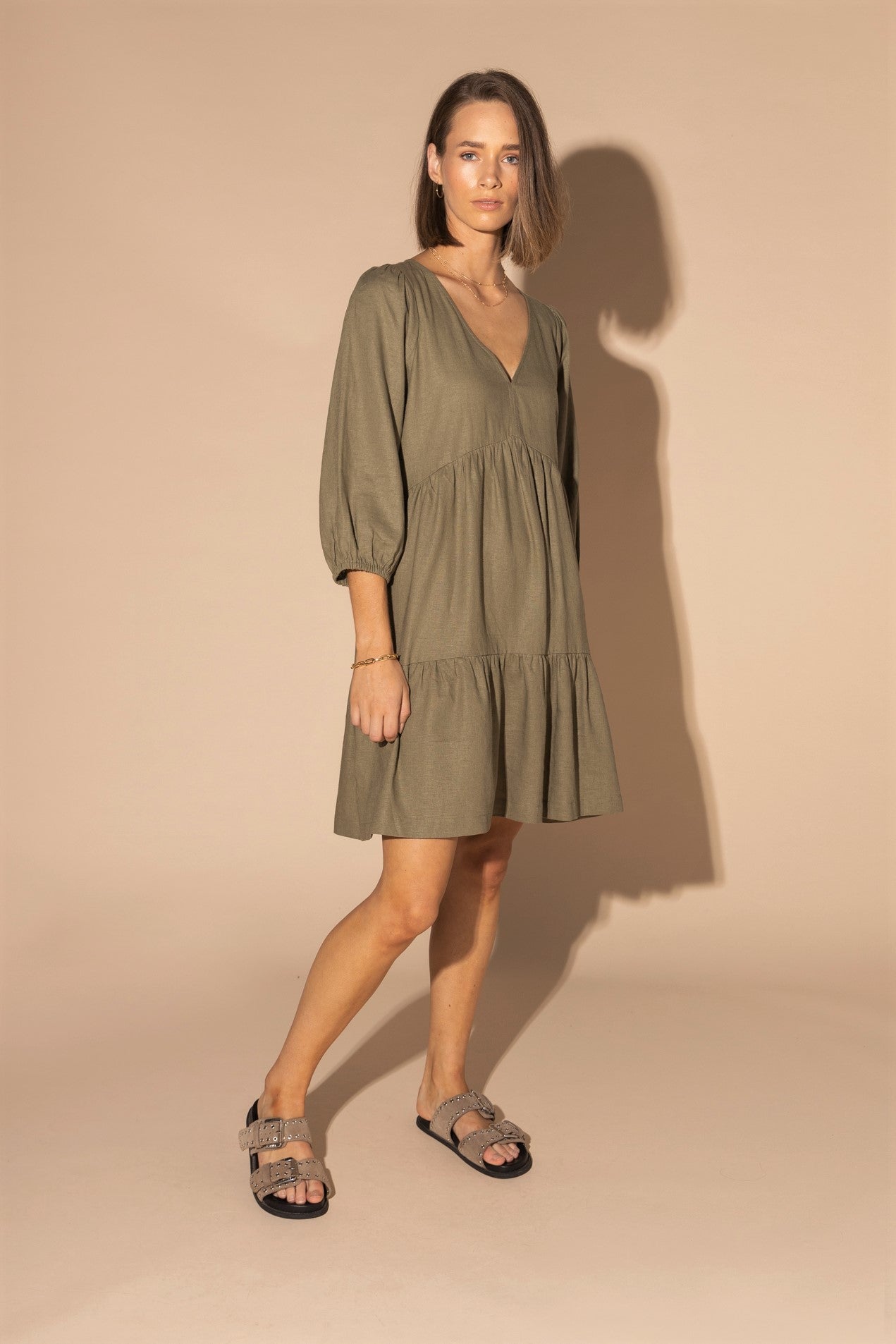 2127L - PAYTON DRESS - OLIVE