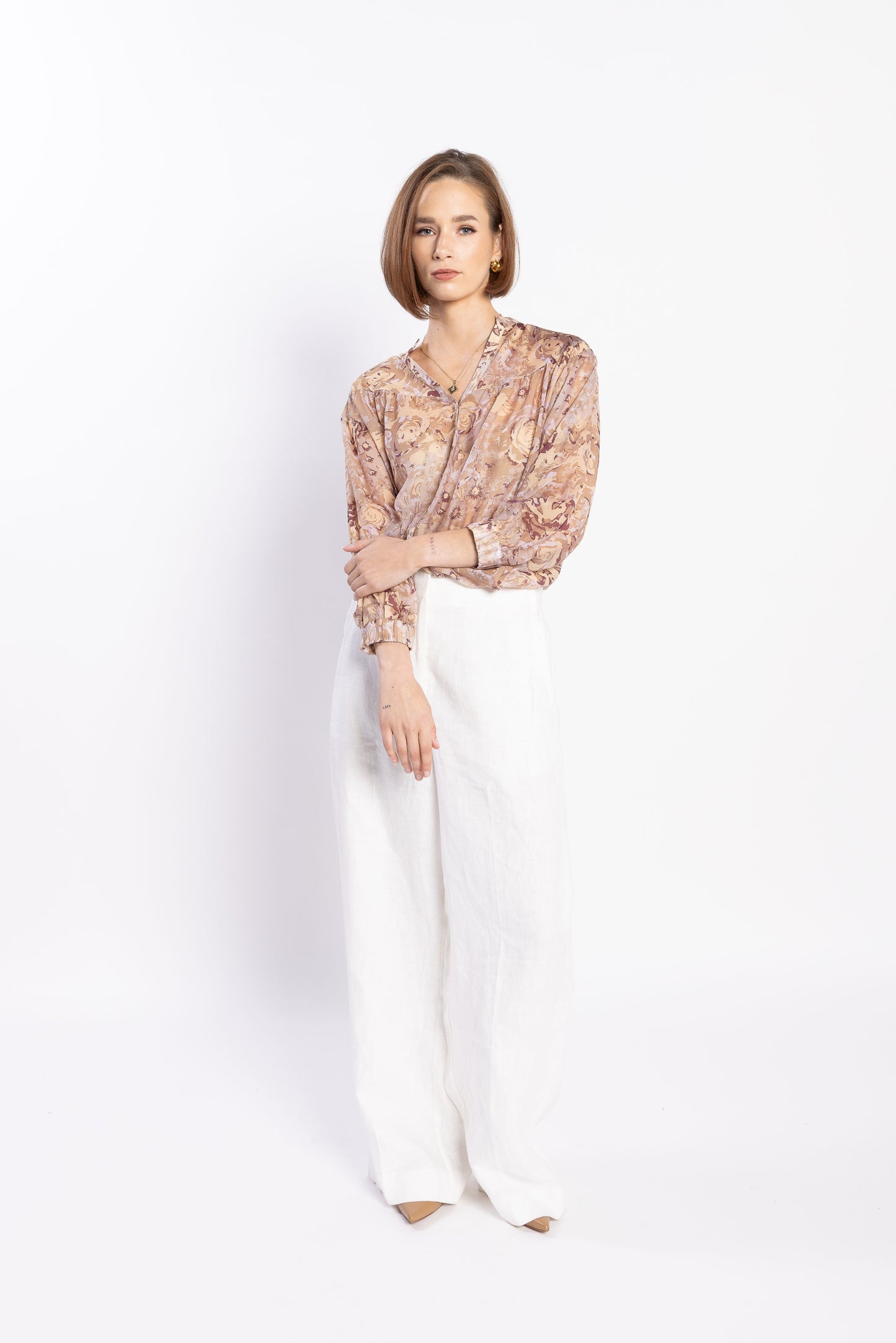 1169L - BLOOM BLOUSE - GOLD ROSE